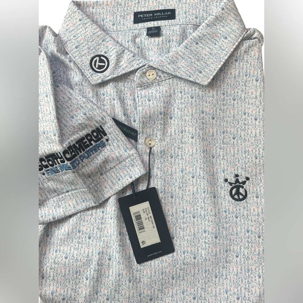 NWT SCOTTY CAMERON GALLERY Circle T Villa Keys Golf Polo Peace Crown L or XL
